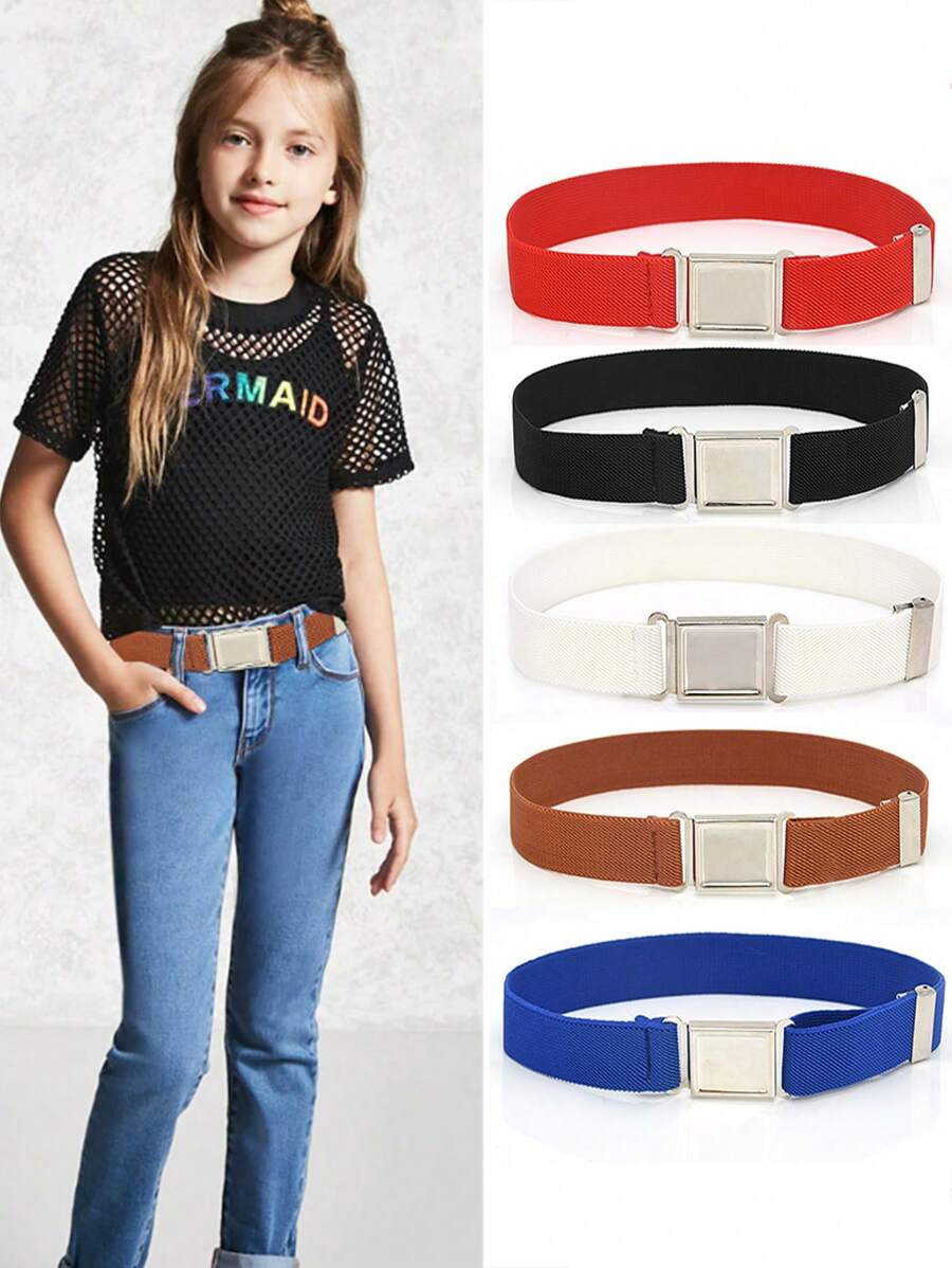 1pc Kids Magnetic Buckle Elastic Waist Belt,Simple & Fashionable Clothing Decor For Wedding, Party, Performance, Suitable For Boys And Girls, Daily Wear, Holiday & Birthday Gift