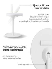 Lighted Vanity Makeup Mirror With Smart Touch Control 3-Gear Base Makeup Organizer - 彩色 - 查看 8