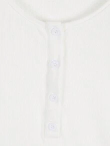 Fall Clothes For Women Slimming And Versatile Button-Down V-Neck Long-Sleeve Women's T-Shirt - White - View 5