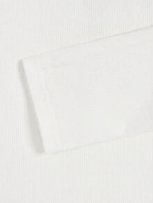 Fall Clothes For Women Slimming And Versatile Button-Down V-Neck Long-Sleeve Women's T-Shirt - White - View 4