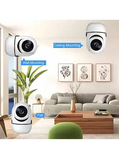 1pc 2K Indoor Security Camera Mobile App, Baby/Elderly/Pet Monitor, 1080P Rotating Home Camera, 2.4G WiFi Two Way Audio, Human Detection, Motion Tracking, SD Cloud Storage view 4