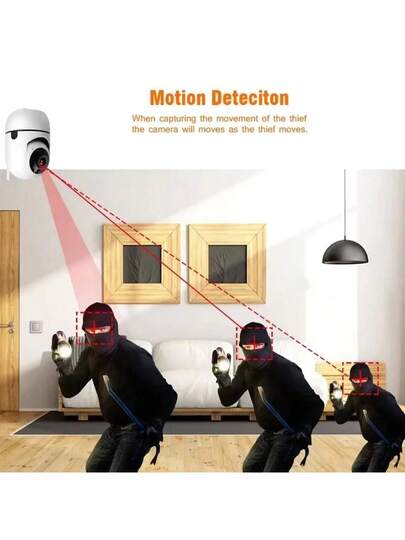 1pc 2K Indoor Security Camera Mobile App, Baby/Elderly/Pet Monitor, 1080P Rotating Home Camera, 2.4G WiFi Two Way Audio, Human Detection, Motion Tracking, SD Cloud Storage view 10