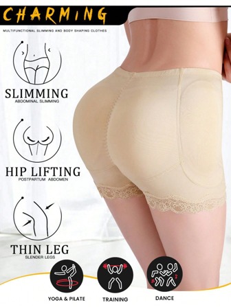 Sports Outdoor 2024 Newest Waited Body Shaper Shorts For Women Tummy Control, Fake Buttocks With Raised Buttocks For Shaping Shorts, Lace Lace Lace With Hip Pads For Waist And Belly Shaping Shorts, Suitable For All Women To Wear With A Bottom Underneath Shapewear Waist Trainer Corset Shapewear Shorts Gym Accessories