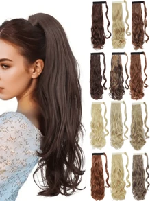 Curly Wave Ponytail Extension 18&24 Inch Heat Resistant Synthetic Wavy Hairpiece Wrap Around Pony Tail Hair Extensions Hairpieces For Women Girls