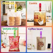 12 Chip Bag Clips, Food And Snack Bag Clip Seals, Refrigerator Magnet Clips For Kitchen Use - Multicolor - View 6