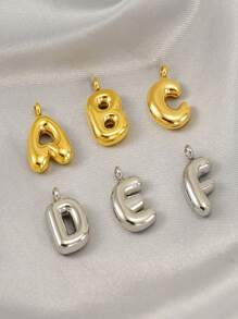 Bubble Letter Stainless Steel Necklace Gold For Women - 18K Gold-Plated Initial Necklace, Delicate Letter Gold Necklace, Layered Gold Necklace, Stylish Initial Necklace Jewelry