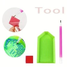 6 件套 5D 钻石画套装（适合初学者）- DIY 海滩场景艺术作品（含圆形宝石）、亚克力帆布墙面装饰、完整工艺套装 29.97X39.88 厘米钻石画套装 全新钻石画套装 - 6件組合套件 - 查看 8