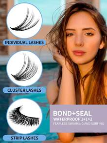 1pc Eyelash Bonding And Sealing 5ml, Strong Styling And Long-Lasting Single Eyelash Glue Latex-Free Waterproof Mild Quick-Drying False Eyelash Glue, Suitable For Sensitive Eye Eyelash Groups DIY Home Eyelash Extension Glue Suitable For All-Day Wear Without Irritation (Black Adhesive + Transparent Seal 2 In 1 ) - Black - View 9