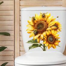 1 件向日葵防水马桶贴、浴室墙壁装饰贴、贴纸、墙贴花、乙烯基贴花用于家居装饰、春季装饰品让您的家焕然一新、拉玛装饰贴纸礼物生日毕业 - 彩色 - 查看 9