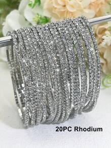 Bracelet de tennis ultra-fin de 2 mm avec perles en cristal blanc, élastique pour femmes