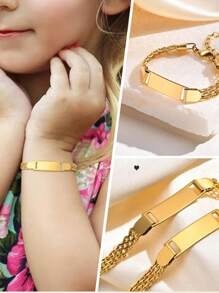 Personalized Name Bracelet Custom Name Birth Date Stainless Steel ID Bracelets Adjustable For Women Or Baby Size For Choose Stylish,Fall Fashion,Vintage,Contracted,Simple,Casual,Old Money Custom,Personalized,Unique Ideal Gifts For Her Girlfriend,Mom,Family,Friends For Anniversaries,For Birthdays,For Daily Wear,For Prom,For Mother's Day,For Valentine's Day,For Graduation,For Weddings