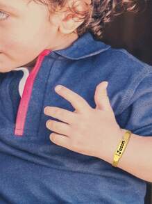 Personalized Name Bracelet Custom Name Birth Date Stainless Steel ID Bracelets Adjustable For Women Or Baby Size For Choose Stylish,Fall Fashion,Vintage,Contracted,Simple,Casual,Old Money Custom,Personalized,Unique Ideal Gifts For Her Girlfriend,Mom,Family,Friends For Anniversaries,For Birthdays,For Daily Wear,For Prom,For Mother's Day,For Valentine's Day,For Graduation,For Weddings