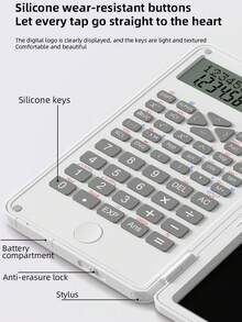 Portable Scientific Calculator With Writing Tablet & Stylus Pen - Perfect Gift For Engineering & Financial Students - Blue - View 10