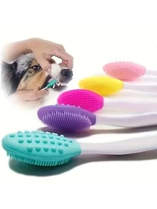 3pcs Soft Bristle Dog Toothbrush Set - Comfortable Grip, Dual-Sided Pet Teeth Cleaner, Multi-Color Options - Multicolor - View 2