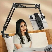 Suporte de Tablet de Aço Carbono de 90cm com Rotação de 360° - Ideal para Compatibilidade com iPad, Telefone Celular e Tablet para Uso em Mesa ou Cama, Suporte de Tablet para Cama | Suporte de Tablet Moderno | Suporte de Braço Ajustável, Suporte para Tablet Compatível com iPhone, Telefone Android, Presente para Aniversário, Família, Amigos, Suporte de Telefone, Acessórios de Telefone