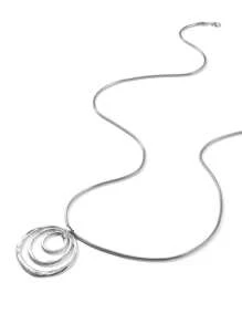 1pc European & American Style New Round Pendant Necklace, Vintage Exaggerated Fashionable Necklace Accessory, Suitable For Women & Men Outdoor Wear