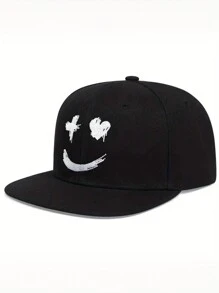 1 chiếc mũ bóng chày thêu hình mặt cười có thể điều chỉnh, mũ chống nắng ngoài trời thường ngày cho mùa xuân thu, du lịch bãi biển, dành cho nam và nữ, phong cách Y2K - nghề thêu - Xem 14