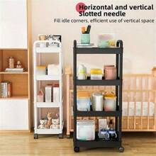 1pc Plastic Rolling Cart Storage Rack - With Wheels, Movable Storage Rack, Floor-Standing Storage Basket, Suitable For Nursery, Kids Room Toy, Snack And Book Storage Love Valentine - Trolley Storage Rack - View 6