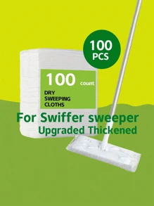 100 Stück Einweg-Trocken-Wischtuch-Nachfüllungen, Staubwischer-Pads, Bodenreinigungstücher, universell passend für Holz-, Hartholz- und Fliesenböden, Reinigungszubehör