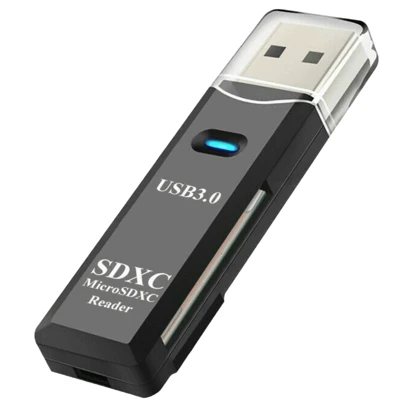 Lector de tarjeta de memoria USB 3.0 2 en 1 de alta velocidad, adaptador para Micro SD SDXC TF T-Flash