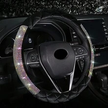 Phụ kiện bọc vô lăng xe ô tô bằng đá Rhinestone sang trọng mới, Phụ kiện thời trang mùa đông không thể thiếu cho phụ nữ - Một cỡ - Xem 10