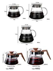 1pc Heat Resistant Glass Coffee & Tea Pot With Lid, Cloud-Shaped Pour Over Coffee Maker, Drip Filter Coffee Cup, Coffee Utensil,Coffee Drinking Kit, Coffee Camping Kit, Home Coffee Drinking Kit, School Supplies Back To School