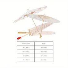 1pc, Vintage White Paper Umbrella For - Perfect For Parties, And Photography - DIY Painting Supplies And Party Decor Halloween - Umbrella - View 2