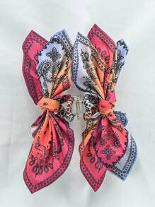 1pc Paisley Flower Bow Hair Clip, Bohemian Hair Claw For Women, Cloth Hairpin Hair Clips Hair Jaw Clip Hair Clamps Hair Clutch Hair Catcher Clip, Claw Clip Fall Winter Hair Accessories For Women For Vacation Outfits Woman - Multicolor - View 1