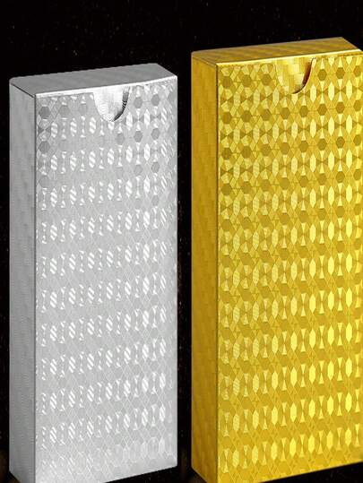 Waterproof Washable Plastic Playing Cards, Thick Gold, Silver, Rose Gold Tone, Creative Poker Cards For Landlord Game