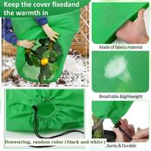 1 pieza Cubierta de planta con cordón para invierno, cubierta protectora contra el frío y el viento para arbustos y plantas en maceta, cubierta protectora contra insectos para plantas de jardín al aire libre, cubierta protectora contra el frío, bolsas protectoras contra el frío para plantas, manta de tela contra la helada que protege árboles frutales y plantas en maceta del congelamiento y los animales (cordón, color (negro y blanco) aleatorio)