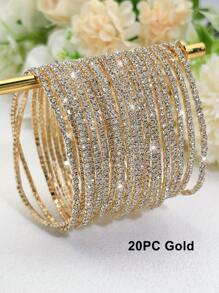 Bracelet de tennis ultra-fin de 2 mm avec perles en cristal blanc, élastique pour femmes