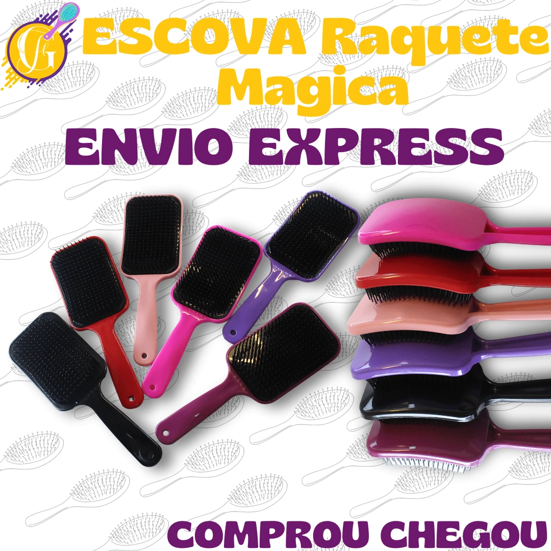 Paddle Brush - Flex Anti Frizz - For Hair - To Detangle Hair - With High Quality - Màu tím - Xem 1