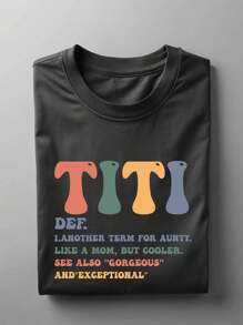 Aunt Definition Shirt, New Aunt Gift T-Shirt, Auntie Birthday Tee, Like A Mom But Cooler Shirt, Cute Tia Shirt, Baby Announcement. UA-27 - 黑色 - 查看 2