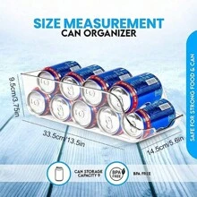 1pc Kitchen Food Storage Canister Set, Soda Can Organizer For Pantry, Refrigerator And Freezer, Transparent, Can Hold Food And Soup Cans