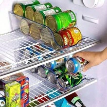 1pc Kitchen Food Storage Canister Set, Soda Can Organizer For Pantry, Refrigerator And Freezer, Transparent, Can Hold Food And Soup Cans