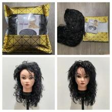 Tóc giả màu đen, tóc xoăn dài phong cách Punk, tóc giả phong cách Halloween Rock, tóc giả phong cách Mullet - màu đen - Xem 7
