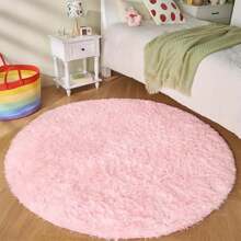 1 Piece Super Soft Round Rug For Kids Room, Fluffy Plush Rug For Girls Bedroom/Dorm, White Home Decor, Modern Non-Slip Living Room Rug, Room Decor Gifts Birthday Graduation