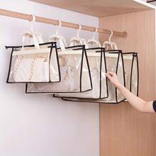 1 Fashionable Transparent Dust-Proof Storage Bag Set, Wardrobe Hanging Organizer, Space-Saving Sealed Storage Solution For Home And School Dormitories, Dust-Proof Bag, Wardrobe Storage Hanging Bag, Bag Storage Bag Magic Tool, Moisture-Proof Bag, Luxury Storage Bag, Transparent Anti-Mold Wardrobe Leather Bag Hanging Bag