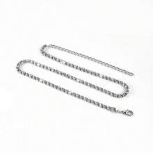 1 pieza Collar de tenis con circonita cúbica blanca de estilo hip-hop para hombres, diseño de moda y único, adecuado para hombres que les gusta el estilo hip-hop. El collar está decorado con circonita cúbica, brillante y deslumbrante, mostrando el encanto personal. Adecuado para combinar con diferentes atuendos, haciendo que los hombres sean talla grande de moda. Regalo del Día del Padre, joyería escolar, accesorios de hombres Y2k, cadenas góticas de hombres, accesorios de jeans, joyería gótica, accesorios de vuelta al colegio, accesorios de Halloween, accesorios punk - Multicolor - Ver 4