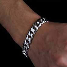 Brazalete de eslabones de acero de titanio premium para hombres