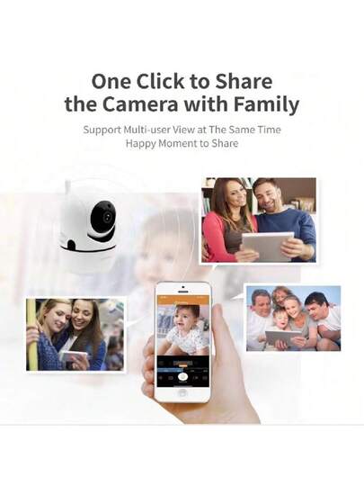 1pc 2K Indoor Security Camera Mobile App, Baby/Elderly/Pet Monitor, 1080P Rotating Home Camera, 2.4G WiFi Two Way Audio, Human Detection, Motion Tracking, SD Cloud Storage view 7