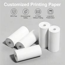 Mini Printer Paper, 57 X 25 Mm Non-Adhesive Printable Paper Rolls Thermal Paper Rolls For Pocket Thermal Receipt Thermal Printer And Most Mini Instant Camera Refill For Journal/DIY Scrapbook/Travel/Notes/Lists/Label/Memo Back To School