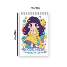 Tlenpo 50 页抗压螺旋着色书，8.2x5.5 英寸，100gsm 厚纸，用于缓解压力、缓解焦虑、放松、返校礼物、生日礼物、圣诞节礼物、万圣节礼物、节日礼物返校、母亲节、妈妈礼物、返校、学校用品 - 可愛女孩 - 查看 2