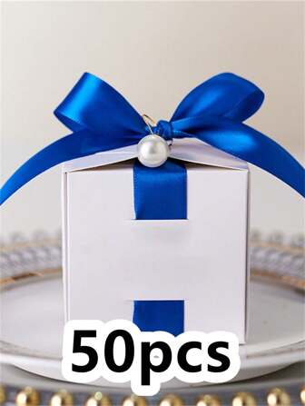 50pcs Personalized Gift Packaging Box For Weddings & Special Events, Custom-Made For Elegant Celebrations, Perfect For Wedding, Birthday, Baptism