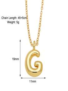 Bubble Letter Stainless Steel Necklace Gold For Women - 18K Gold-Plated Initial Necklace, Delicate Letter Gold Necklace, Layered Gold Necklace, Stylish Initial Necklace Jewelry
