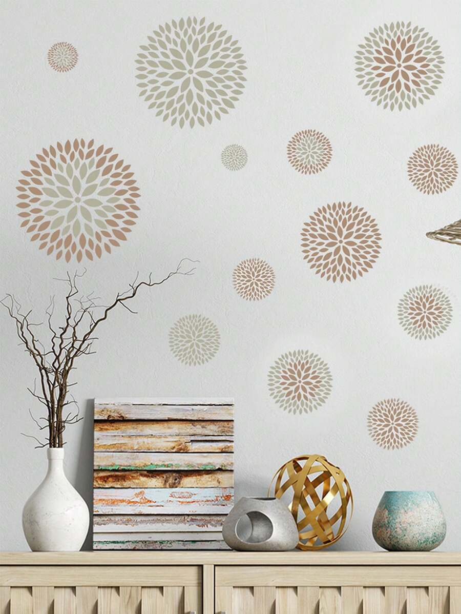 1pc Flower Pattern Wall Sticker, Modern PVC Wall Decal For Home Decoration,Stickers,Wall Decal, Vinyl Decal For Home Decorations,Spring Decoration Items Refresh Your Home,Rama Decoration Stickers