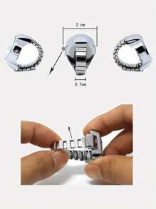 1 件男女通用学生时尚合金宝石石英指环手表，百搭配饰和情侣手表