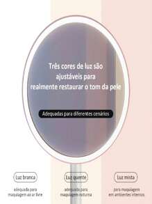 Lighted Vanity Makeup Mirror With Smart Touch Control 3-Gear Base Makeup Organizer - 彩色 - 查看 2