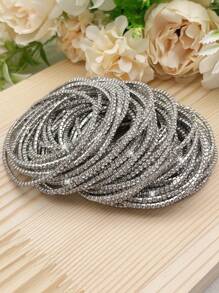 Bracelet de tennis ultra-fin de 2 mm avec perles en cristal blanc, élastique pour femmes