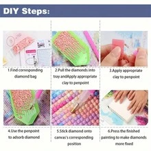 6 件套 5D 钻石画套装（适合初学者）- DIY 海滩场景艺术作品（含圆形宝石）、亚克力帆布墙面装饰、完整工艺套装 29.97X39.88 厘米钻石画套装 全新钻石画套装 - 6件組合套件 - 查看 5